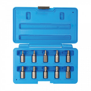 Set 10 piese extractoare suruburi, 3.2, 4, 4.8, 5.5, 6.3, 7, 8, 8.7, 9.5,10.3mm, Silverline