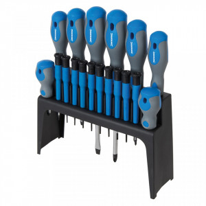 Set 18 surubelnite cu suport, Silverline