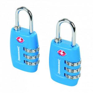 Set 2 lacate cu cifru pentru troller, valiza, 12.4 x 20.5mm, aprobat TSA, Silverline