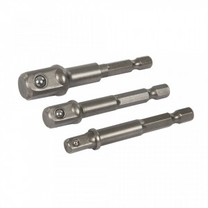 Set 3 biti adaptori hex la tubulare, 1/4, 3/8, 1/2, Silverline