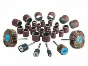 Set 30 accesorii polizat, slefuit, mini freza, oberfreza, grit 80, 120, Parkside