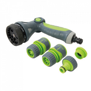 Set 5 piese pistol stropit gradina, 9 tipuri jet, Silverline