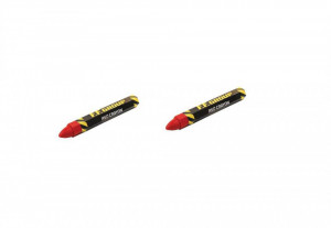 Set 2 creioane ceramice santier, marcare beton, metal, 11 cm, rosu, F.F. Group