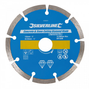Disc taiat beton, caramida, 125 x 22.23mm, Silverline