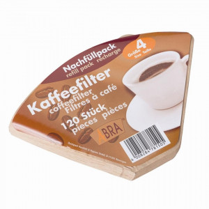 Filtru hartie cafetiera, 120 buc, marimea 4, maro, Abra