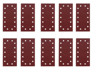 Set 10 benzi slefuitor abrazive dreptunghiulare, 280 x 115 mm, grit 100, gauri eliminare praf, Bosch