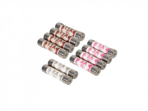 Set 10 sigurante fuzibile protectie circuite electrice, 3A, 5A, 13A, 25.4mm x 6.3mm, Power Master