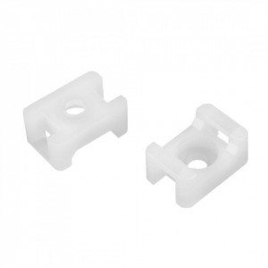 Set 100 prinderi pentru bride tip soricel, 16 x 9.7 mm, alb, Benman