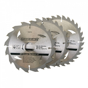 Set 3 discuri, lemn , 160 x 30 , prindere , 10, 16, 20mm, 30 dinti, Silverline