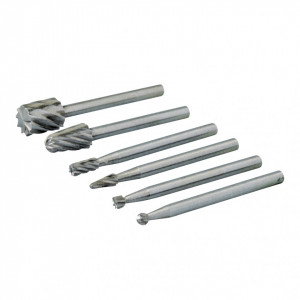 Set 6 piese mini freze pentru biax , Silverline Rotary Tool HSS Burr Set 6pce