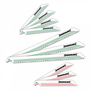 Set lame pentru fierastrau vertical tip sabie 10 piese, lemn si metal Silverline