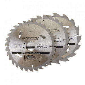 Set 3 discuri, lemn , 165 x 30 , prindere , 10, 16, 20, 30 mm, Silverline