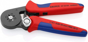 Cleste profesional pentru sertizat ferule cu autoreglare, 0.08 - 10 + 16 mm2, 180 mm, Knipex