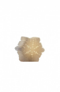 Decoratiune Craciun ceara naturala fulg cu led, 70x80mm, Melinera
