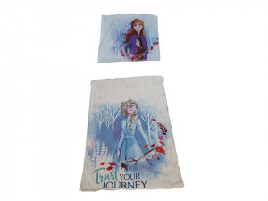 Lenjerie de pat, 1 plic pilota 200 x 140 cm, 1 fata perna 70 x 90 cm, single, microfibra fluffy, Disney Frozen 2