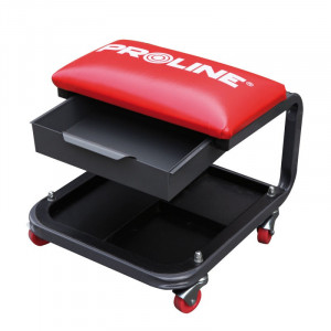 Scaun atelier mecanica, tamplarie cu sertar, role, 360 x 400 x 340mm, Proline