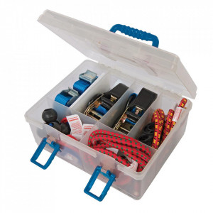 Set 16 piese fixare auto, chinga, cordelina, cutie transport, Silverline
