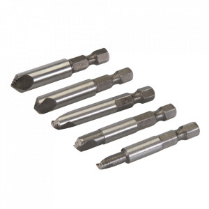 Set 5 piese extractor suruburi avariate, lungime 50 mm, Silverline