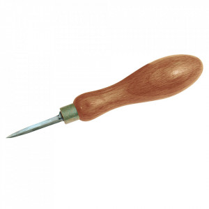 Sula otel, varf ascutit, lemn, plastic, piele, lama 40mm, Silverline