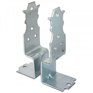 Suport sustinere stalp pergola, 2 piese, 205 x 65mm, galvanizat, argintiu, F.F. GROUP