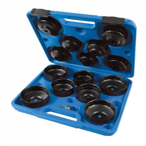 Trusa 15 chei desfacut filtre ulei auto, 65 - 93mm, Silverline