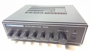Amplificator 30W tip public adress Majorcom MX30 ,egalizator , intrare de microfon ,iesiri 4-16Ω si 100v