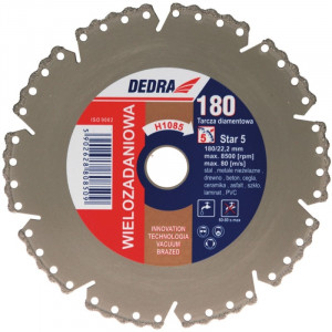 Disc Diamantat 125-22.2 mm VACUUM BRAZED pentru taiat beton, ceramica, asfalt, beton armat, pietre de bordura, taiere uscata/umeda