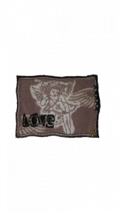 Petic textil, patch brodat , 75 x 55mm, aplicare la cald, Angel Love, Wenco