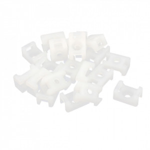 Set 100 prinderi pentru bride tip soricel, 9.5 x 7.2 mm, alb, Benman