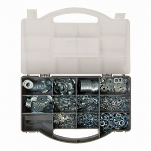 Set 1000 saibe zincate, M3-M12, M6 x 18 x 1.3mm, M8 x 25 x 1.6mm, M3 x 6, M4 x 8, M5 x 10, M6 x 13, M8 x 16, M10 x 20, M12 x 23mm, Fixman