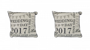 Set 2 perne decorative premium, 30 x 30 cm, wedding, George Home