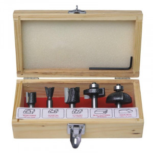 Set 5 freze pentru lemn prindere 8 mm, Dedra