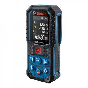 Telemetru cu laser Bosch Professional GLM 50-27 C, 50 m domeniu masurare, 635 nm dioda laser, ± 1.5 mm precizie, IP 65, 1/4" filet stativ, Bluetooth 4.2, geanta protectie, curea transport, 2 baterii 1.5 V LR6 (AA)