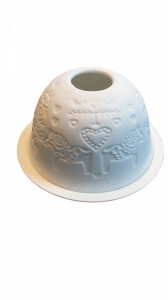 Bol portelan cu farfurie ,decoratiune Craciun, cai, Dekor