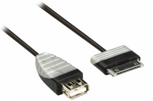Cablu date 30 pini, alimentare, prelungitor, Samsung TAB, 0.2m, negru, ValueLine