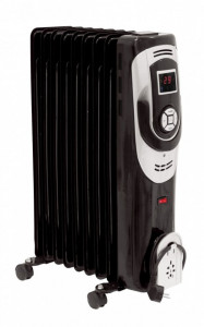 Calorifer electric Descon , 9 elementi, 2000W, cu display LCD , 3 trepte de putere, termostat reglabil , Dedra