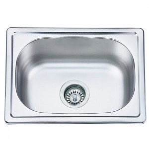 Chiuveta Fabiano, inox de 0,6mm, 480x350mm, sifon diametru mare inclus, cuva 160mm, lucios