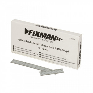 Cuie galvanizate 10x1.25mm, tip 18G, 5000 buc, Fixman