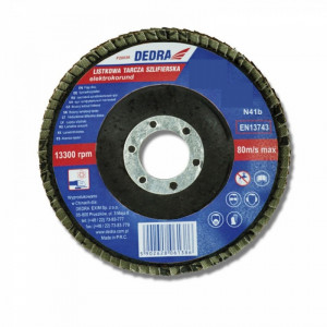 Disc evantai pentru slefuit , 125 x 22.2 mm , granulatie 80 , DEDRA