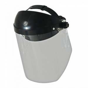 Masca protectie fata cu viziera transparenta , Flip-up , prindere clichet , Dedra 24 cm