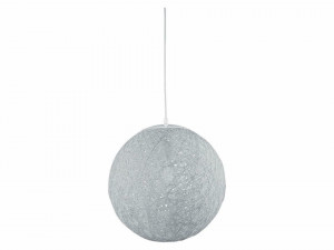 Pendul, glob alb, sfoara natural impletita, E27, 37cm, bec LED vintage, Livarno Lux