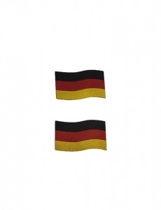 Petic textil, patch brodat , 50 x 30mm, 2 x steag Germania, aplicare la cald, Wenco