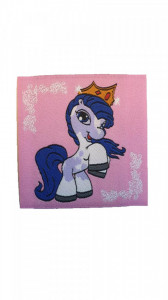 Petic textil, patch brodat , 62 x 62mm, Filly, aplicare la cald, Wenco