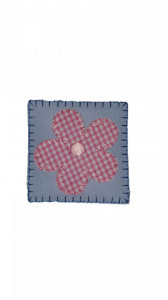 Petic textil, patch brodat , 65 x 65mm, aplicare la cald, Flower, Wenco