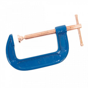 Presa semiprofesionala tip C, heavy-duty, 100mm, placat cupru, Silverline