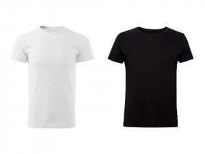 Set 2 tricouri barbati, L, alb, negru, 95% bumbac, 5% elastan, muscle fit, EDC by Esprit