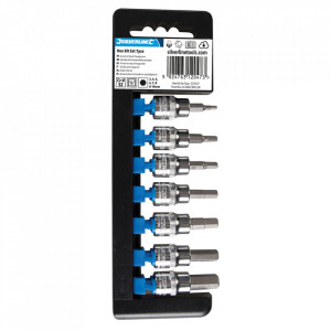 Set 7 biti , HEX, 3/8 , 3 - 10mm, 48mm, Silverline