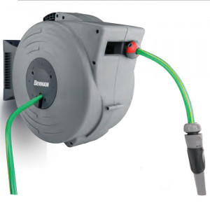 Suport furtun cu derulator retractabil, 20m, auto blocare furtun, anti incurcare, Benman