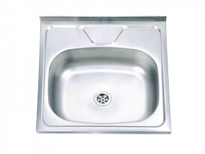 Chiuveta Fabiano, inox de 0,4mm, 500x500mm, sifon diametru mare inclus, cuva 160mm, Lucios
