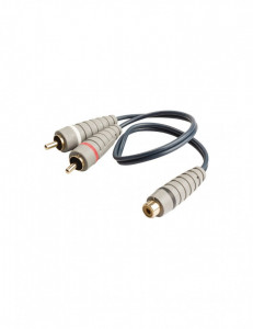Cablu adaptor 2 x phono, 2 x rca tata, 1 x rca mama, 0.2m, Bandridge